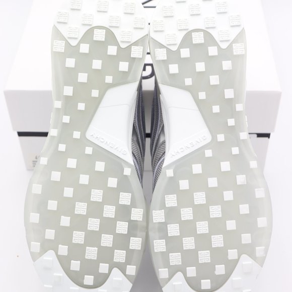 NIB Givenchy GIV 1 Mens Metallic Silver Leather Mesh Low-Top Sneakers - Picture 7 of 7